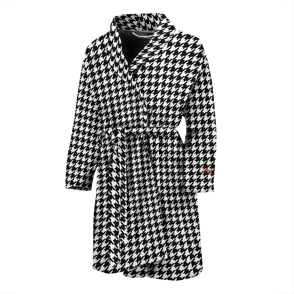 B&W Houndstooth Bath Robe - Men
