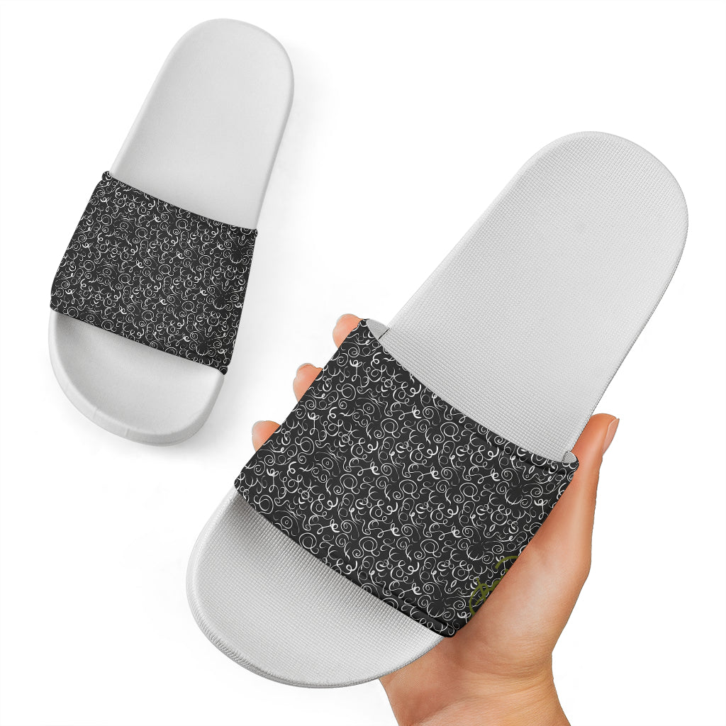 B&W Squiggles Slide Sandal