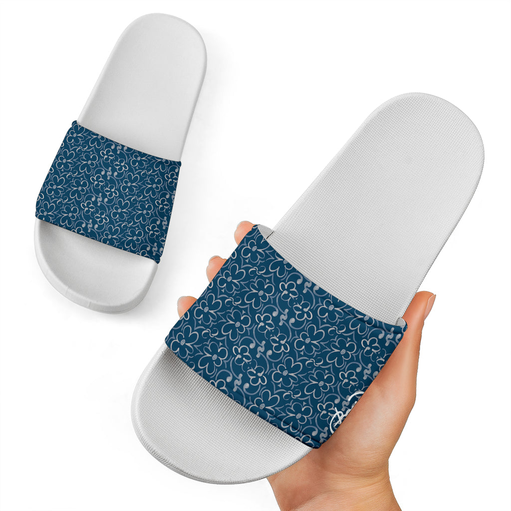 Linear Sixties Floral Slide Sandal