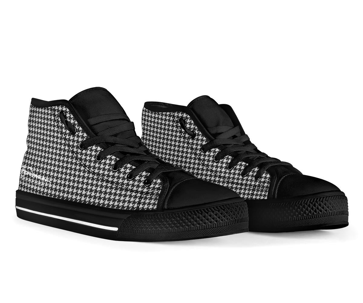 B&W Houndstooth High Top Sneakers