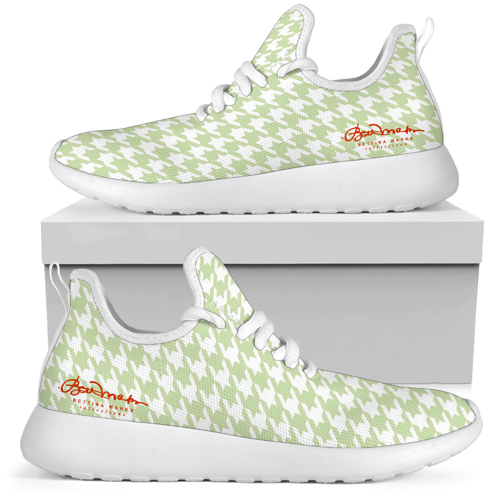 Butterfly Houndstooth Mesh Knit Sneakers