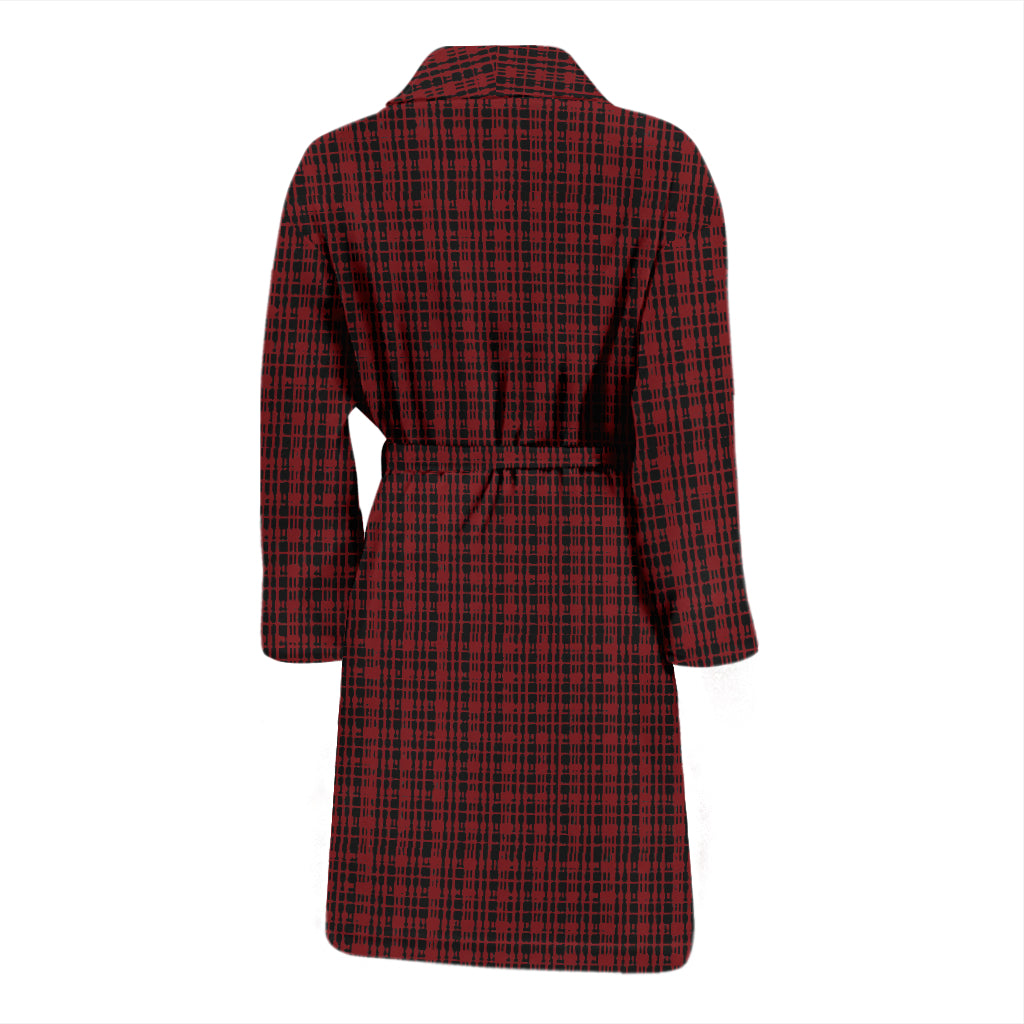 Black Red Plaid Bath Robe - Men