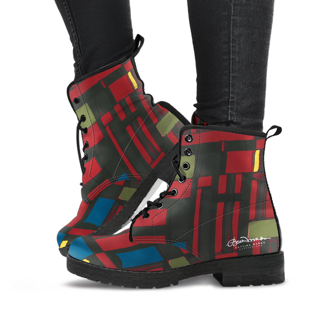 Spirited Geo Leather Boots (Vegan)