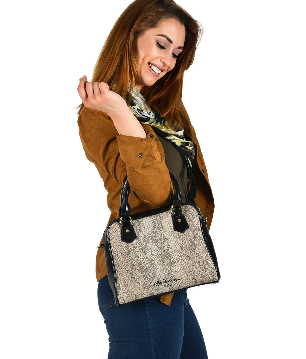 Snake Print Hand Bag w Shoulder Strap