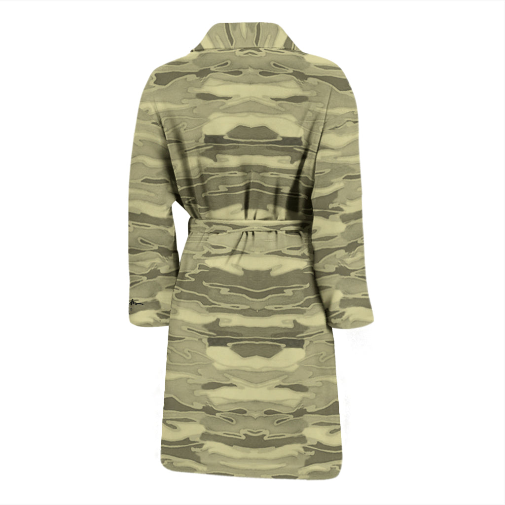 Khaki Lava Camouflage Bath Robe - Men