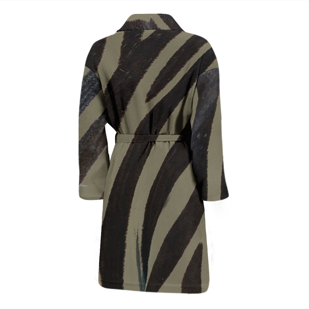 Khaki Zebra Bath Robe - Men