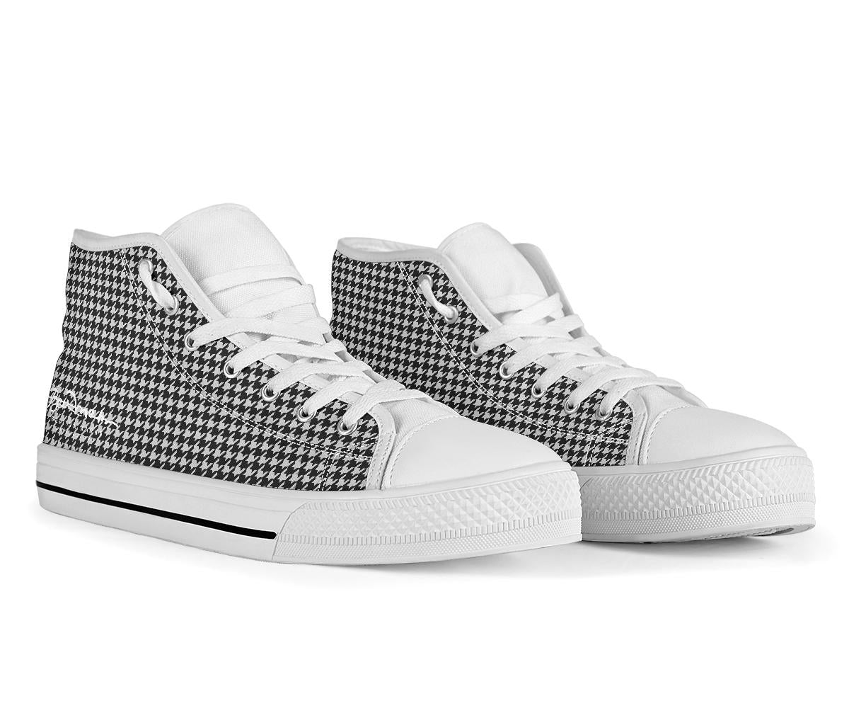 B&W Houndstooth High Top Sneakers