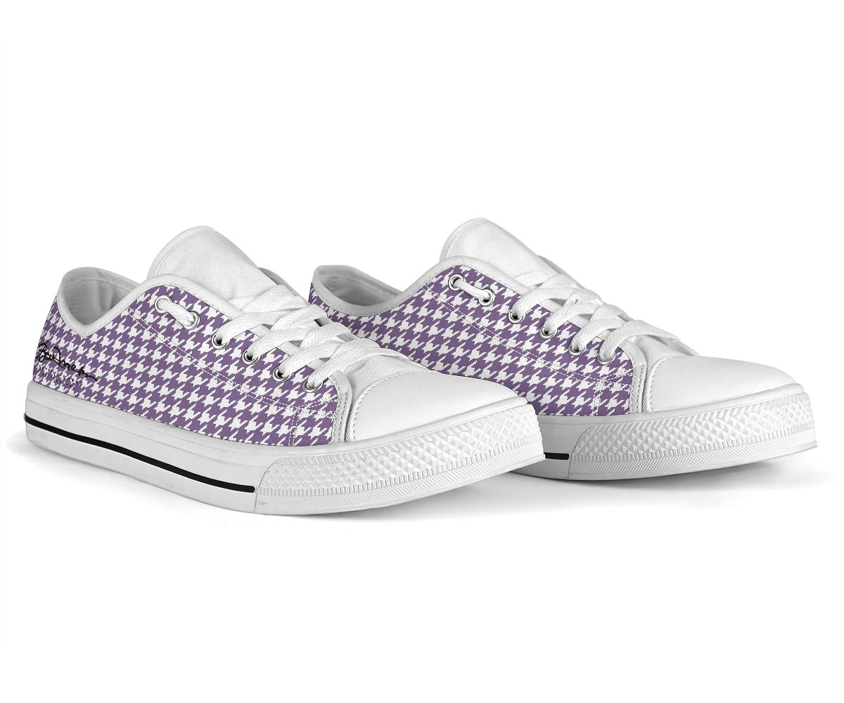 Lilac Houndstooth Low Top Sneakers