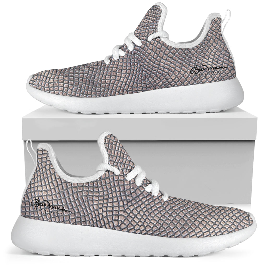 Croc Print Mesh Knit Sneakers
