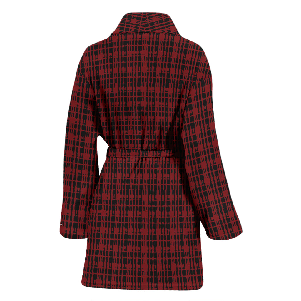 Black Red Plaid Bath Robe - Women