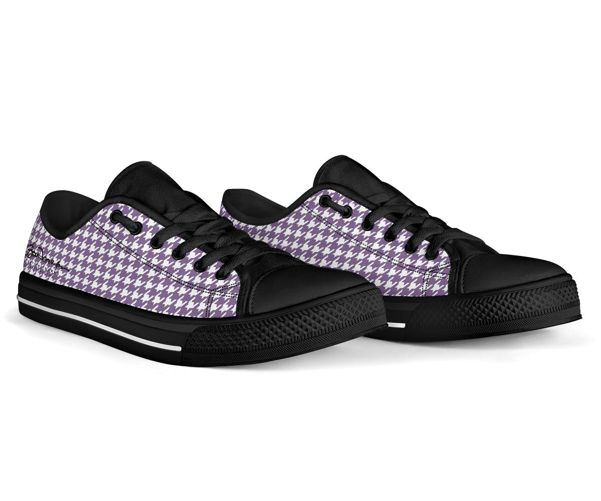 Lilac Houndstooth Low Top Sneakers