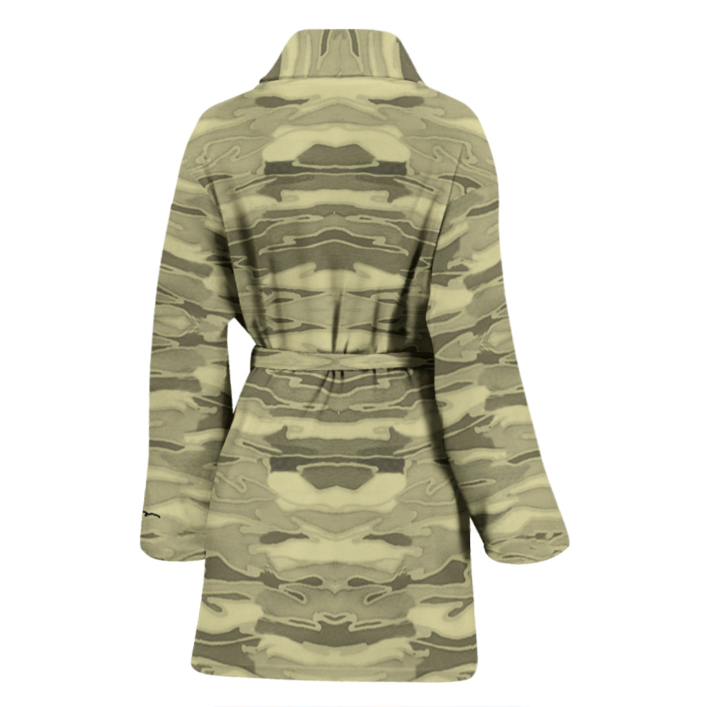 Khaki Lava Camouflage Bath Robe - Women