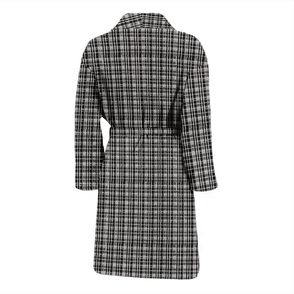 Grey Plaid Bath Robe- Men