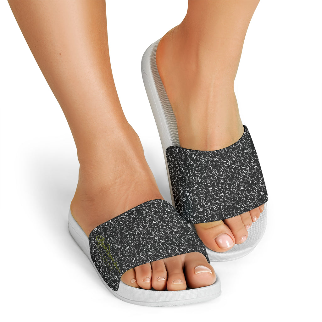 B&W Squiggles Slide Sandal