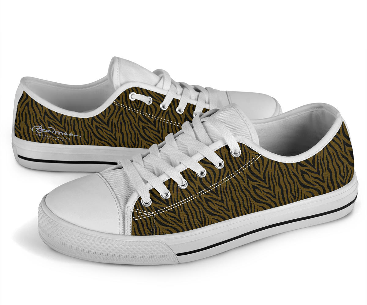 Olive Zebra Low Top Sneakers