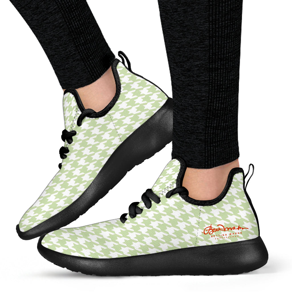 Butterfly Houndstooth Mesh Knit Sneakers