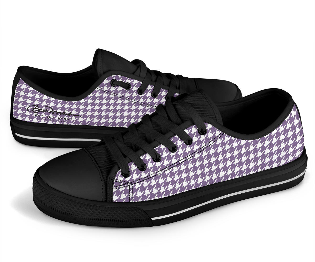 Lilac Houndstooth Low Top Sneakers