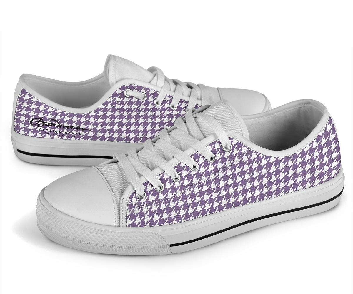 Lilac Houndstooth Low Top Sneakers