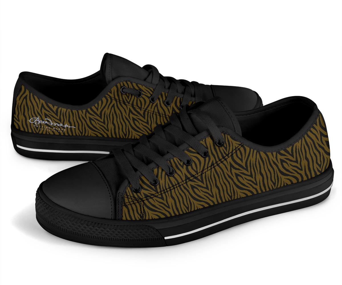 Olive Zebra Low Top Sneakers