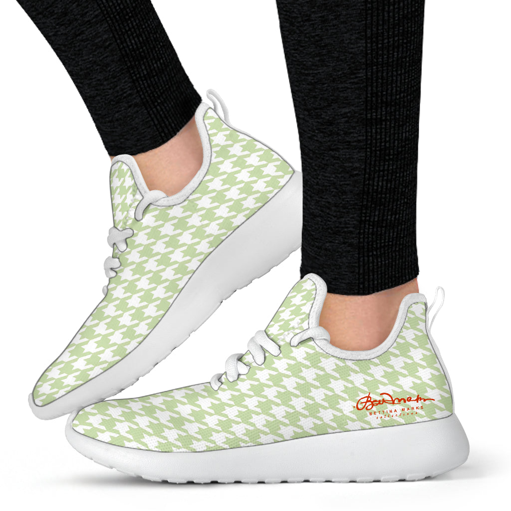 Butterfly Houndstooth Mesh Knit Sneakers