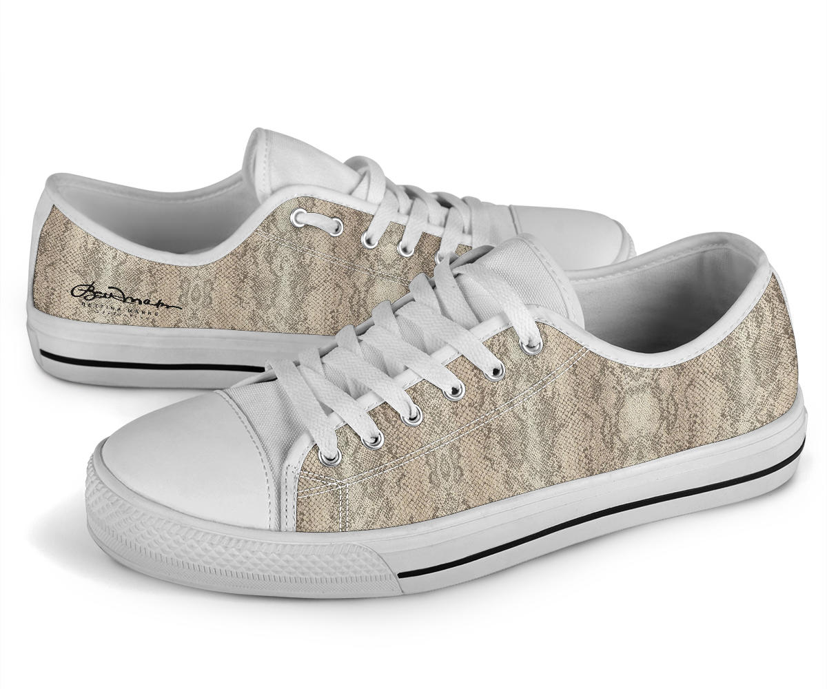 Snake Print Low Top Sneakers