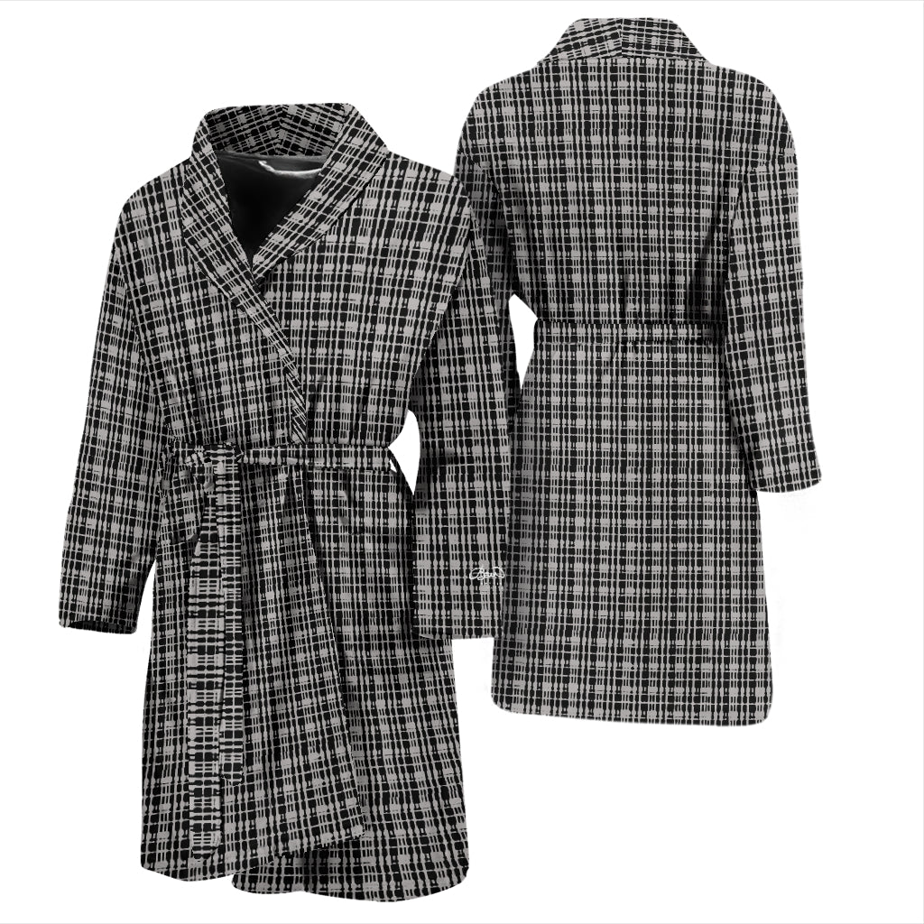 Grey Plaid Bath Robe- Men