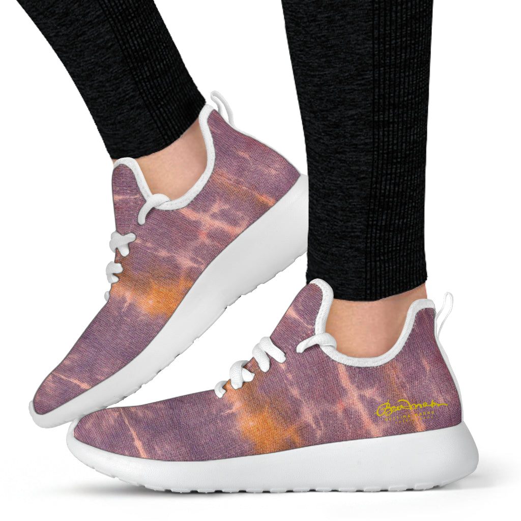 Purple Sunset Tie Dye Mesh Knit Sneakers