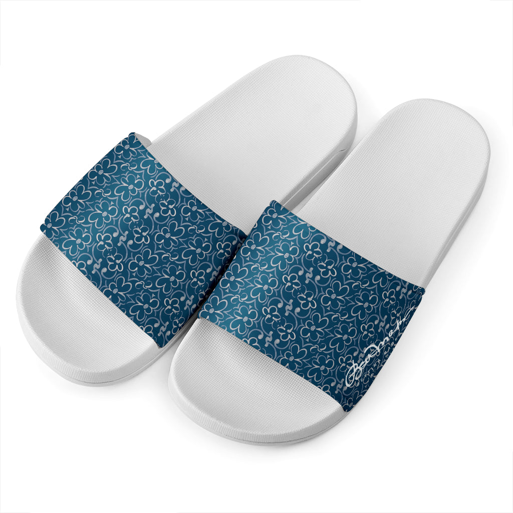 Linear Sixties Floral Slide Sandal