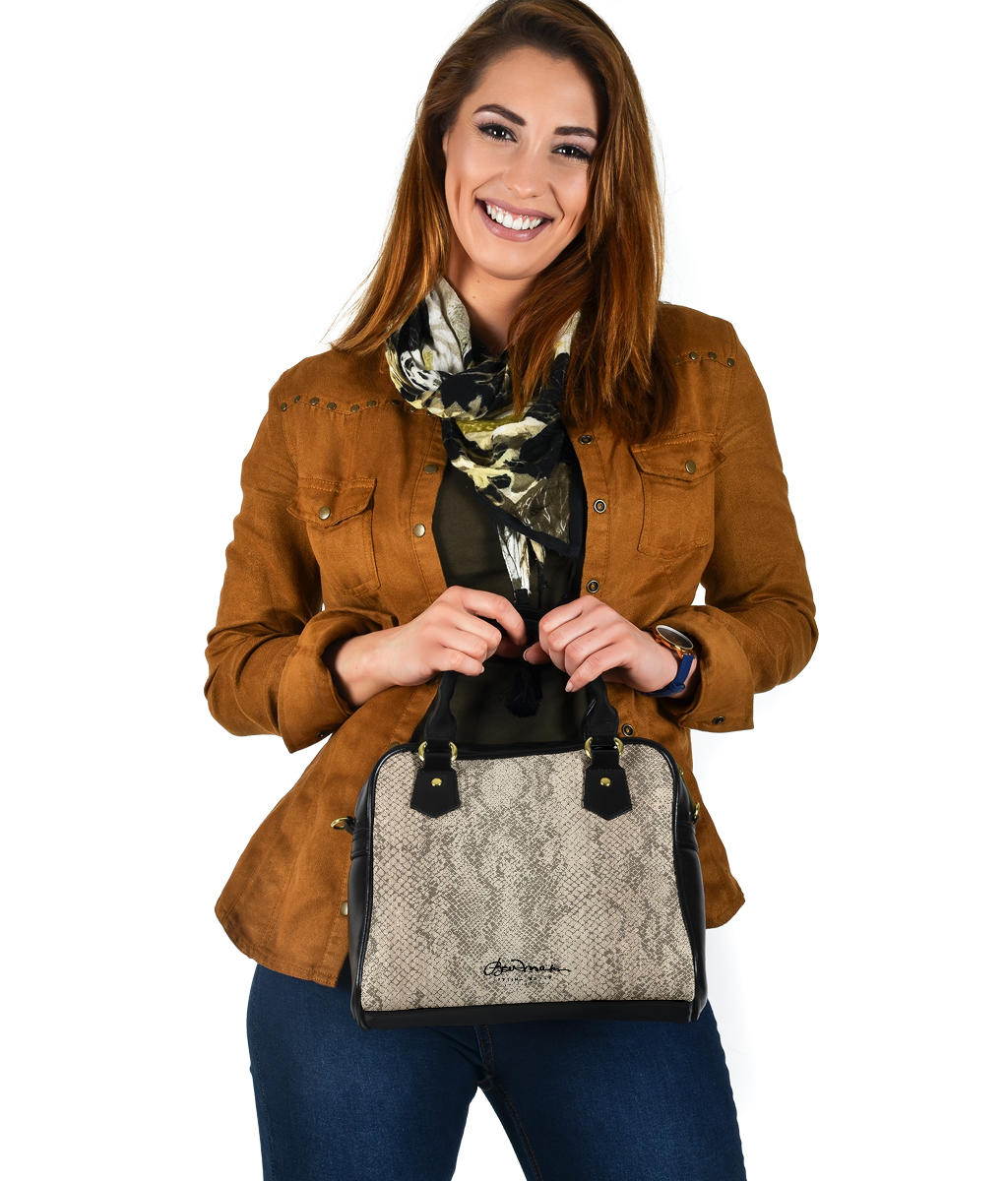 Snake Print Hand Bag w Shoulder Strap