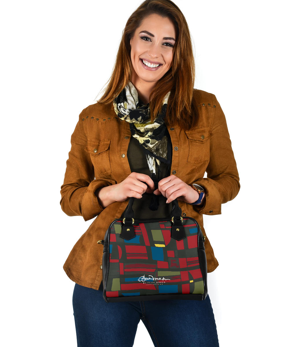 Spirited Geo Hand Bag w Shoulder Strap