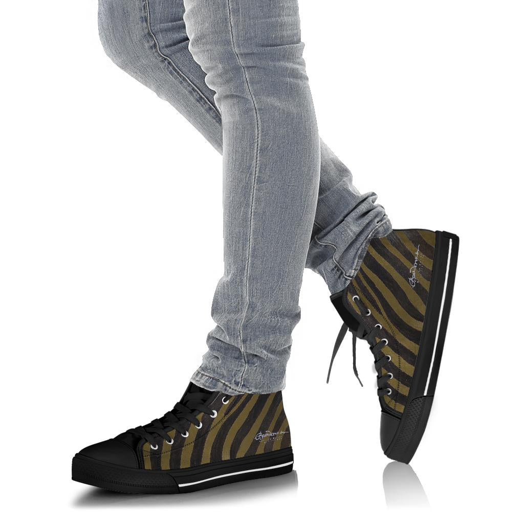 Olive Zebra High Top Sneakers
