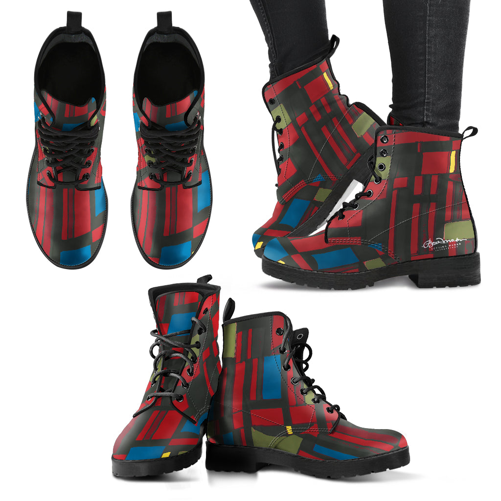 Spirited Geo Leather Boots (Vegan)