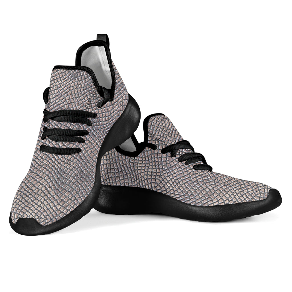 Croc Print Mesh Knit Sneakers
