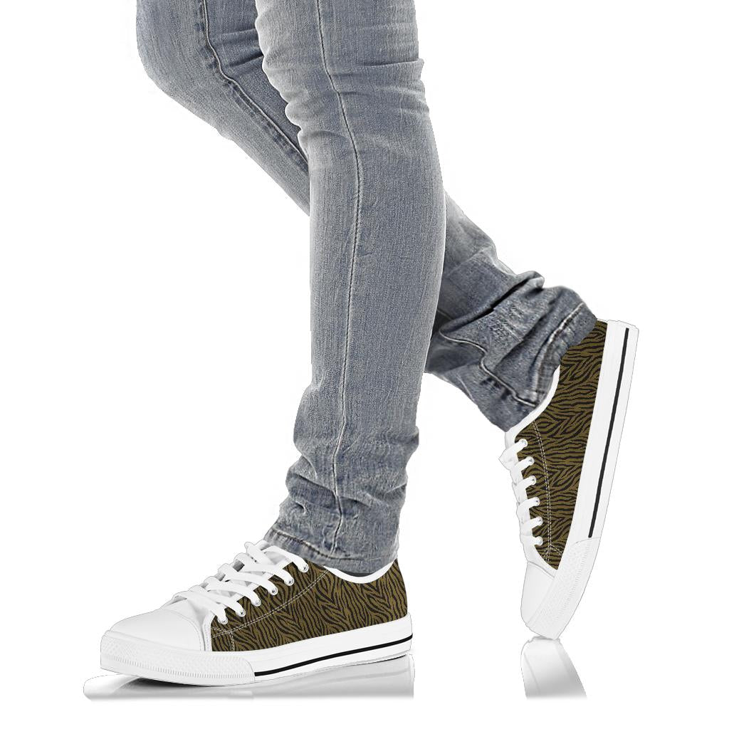 Olive Zebra Low Top Sneakers