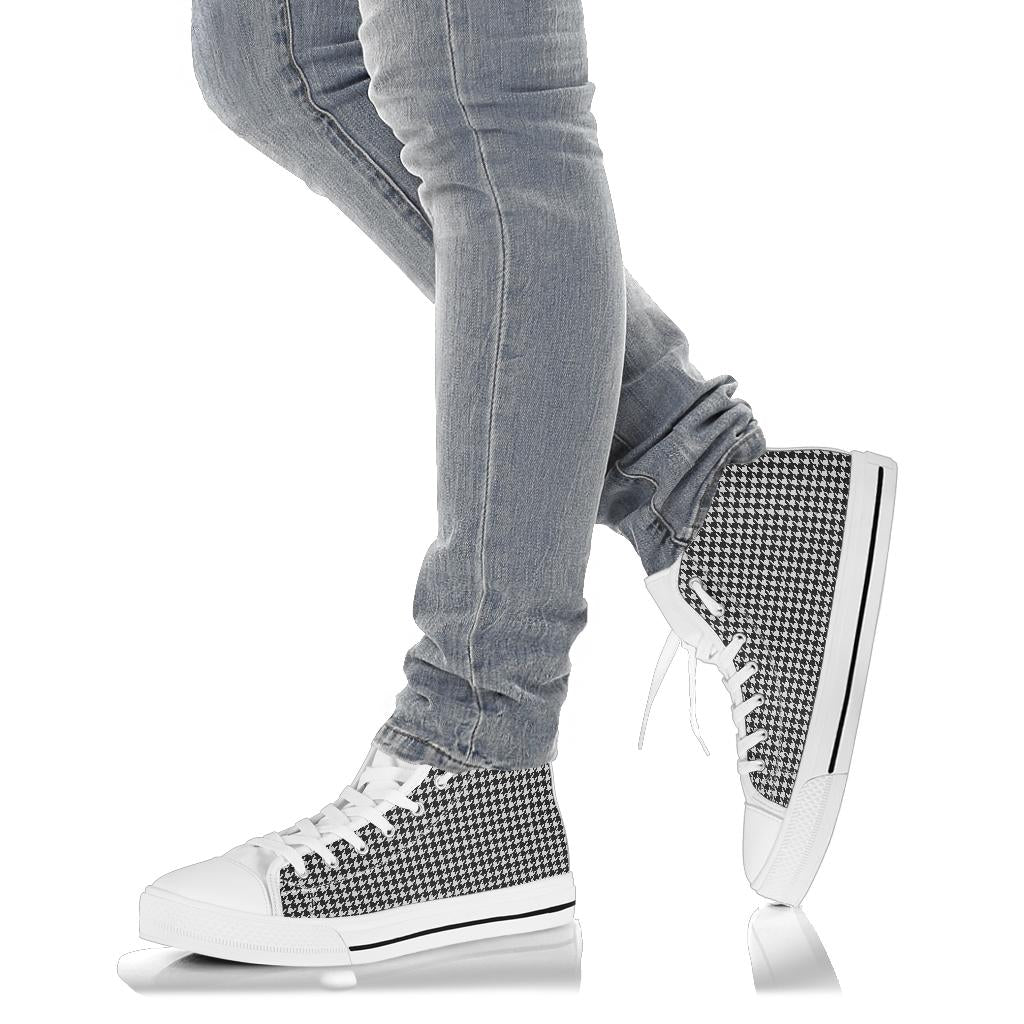 B&W Houndstooth High Top Sneakers