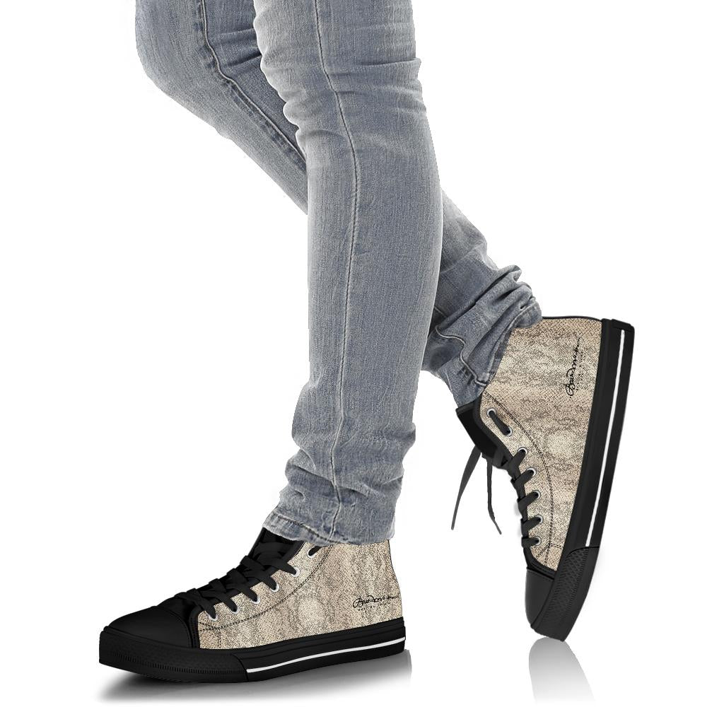 Snake Print High Top Sneakers
