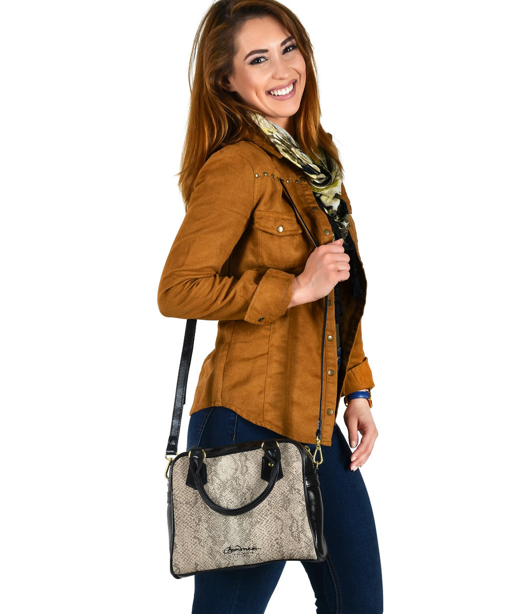Snake Print Hand Bag w Shoulder Strap