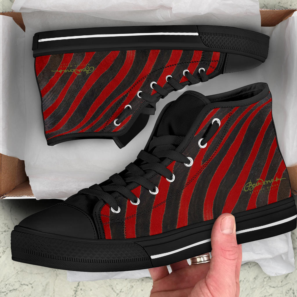 Red Zebra High Top Sneakers