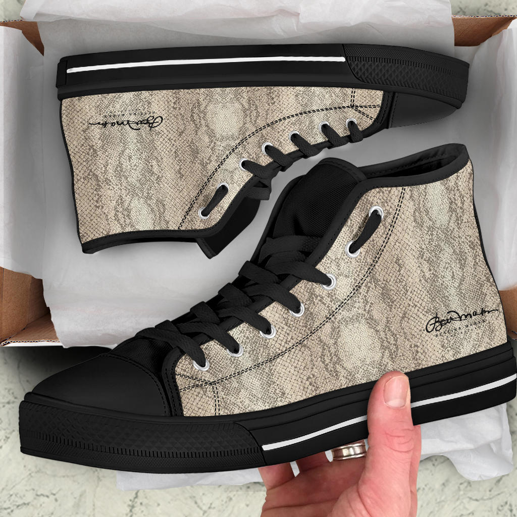 Snake Print High Top Sneakers