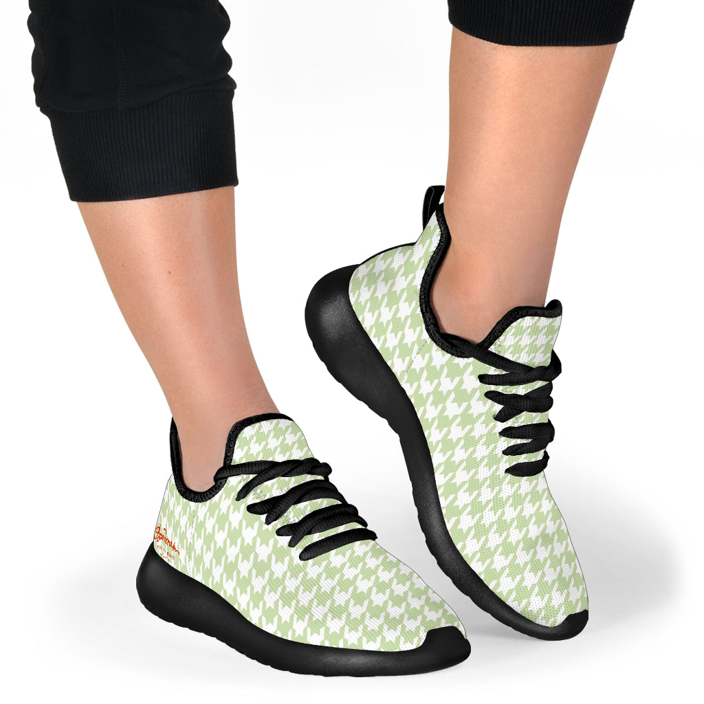 Butterfly Houndstooth Mesh Knit Sneakers