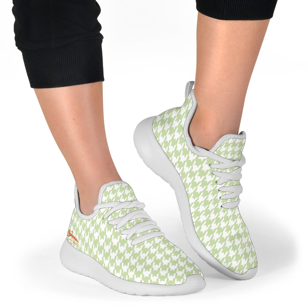 Butterfly Houndstooth Mesh Knit Sneakers
