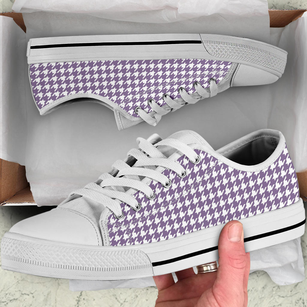 Lilac Houndstooth Low Top Sneakers