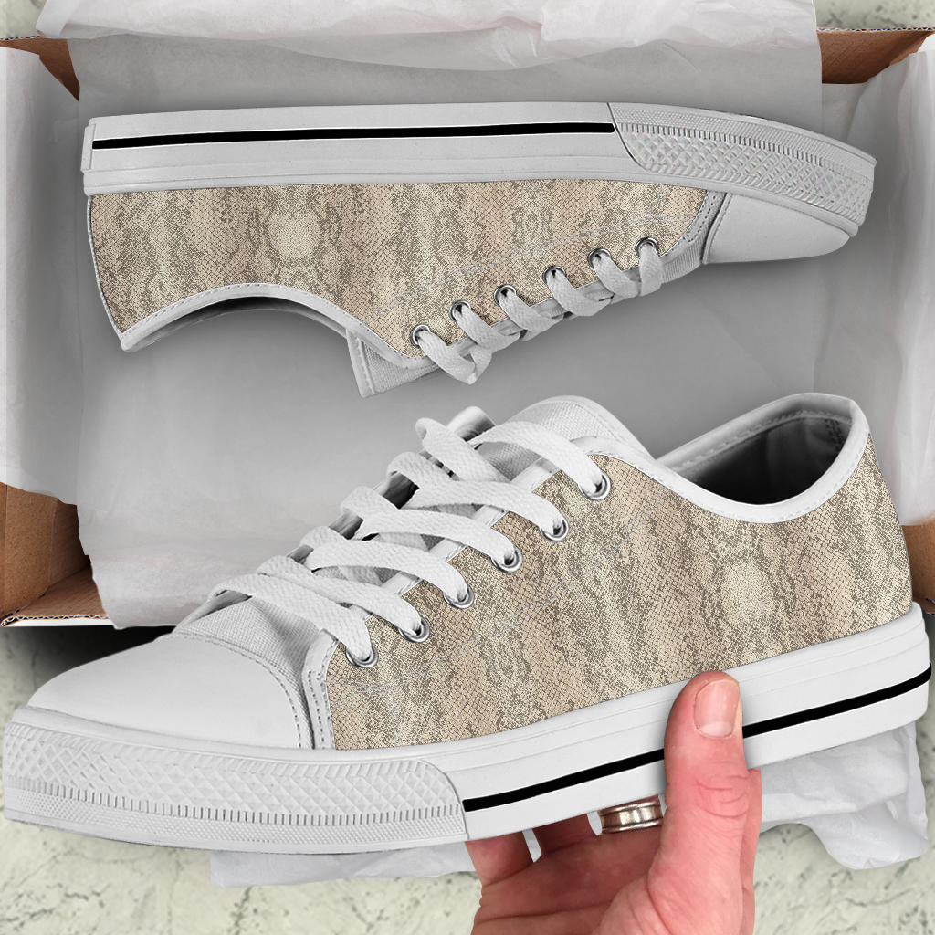 Snake Print Low Top Sneakers