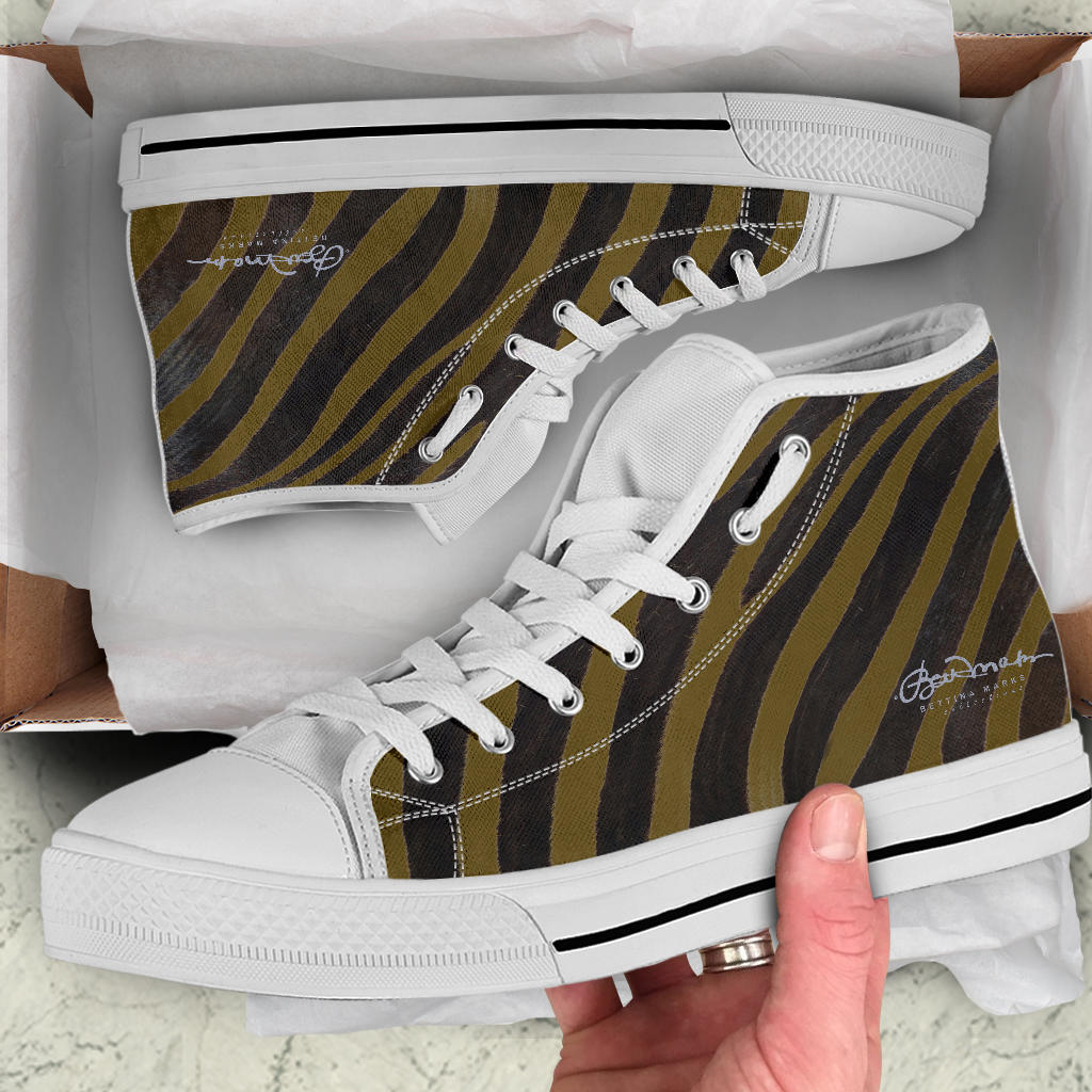 Olive Zebra High Top Sneakers