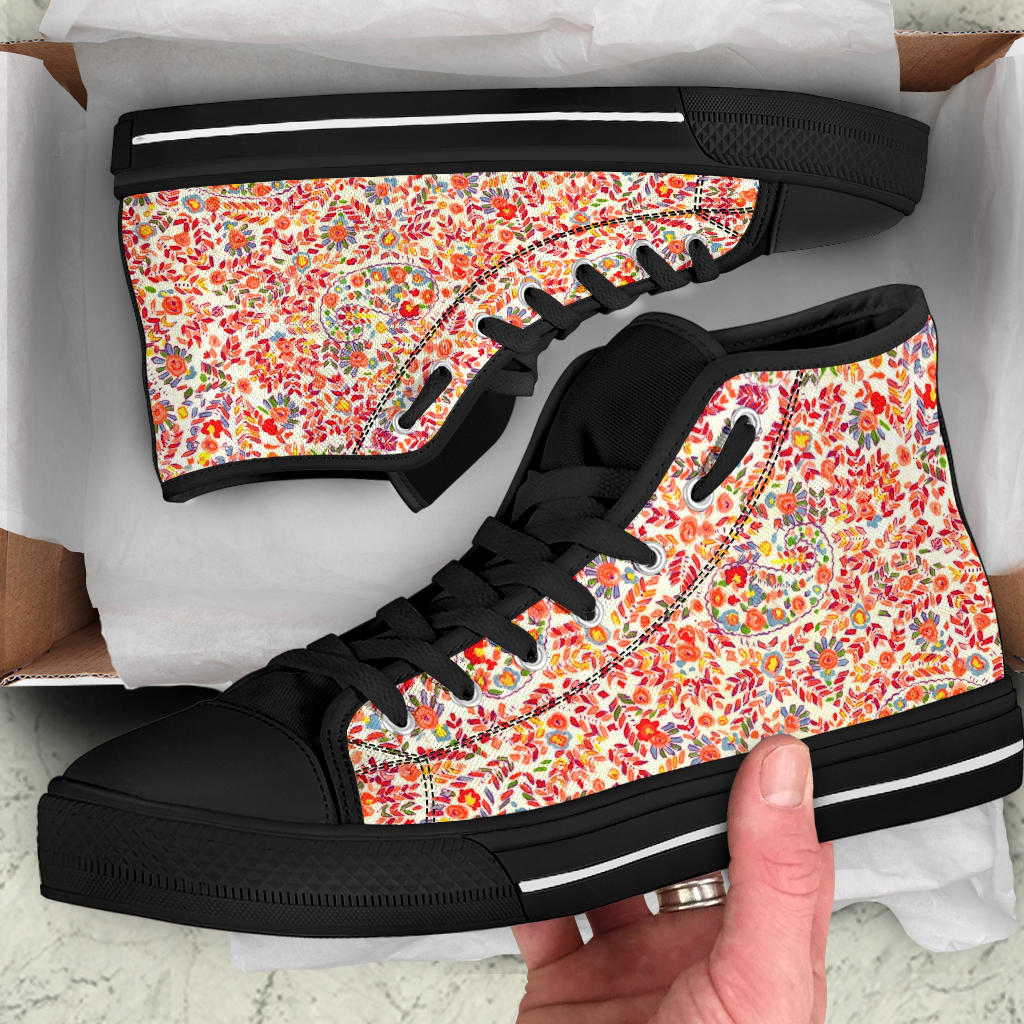 Retro Paisley High Top Sneakers
