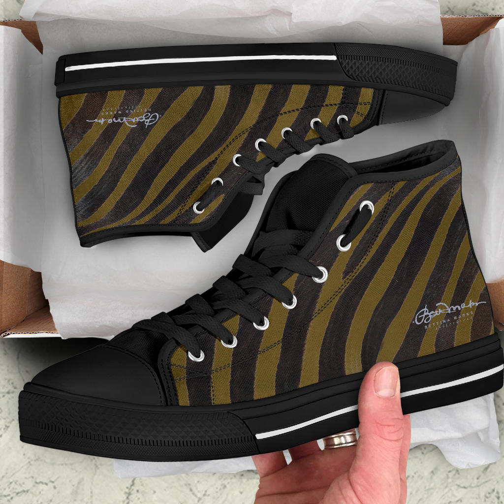 Olive Zebra High Top Sneakers