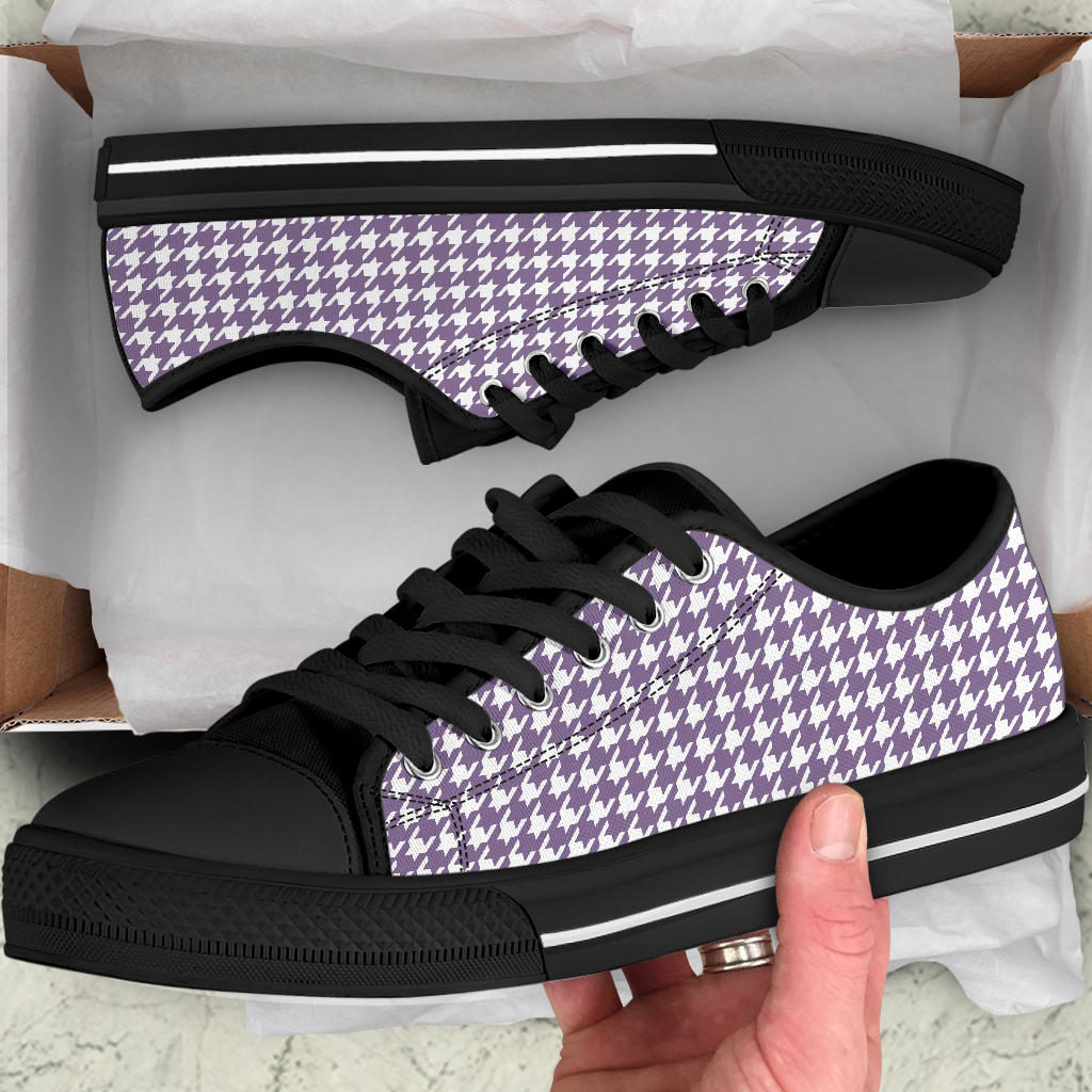 Lilac Houndstooth Low Top Sneakers