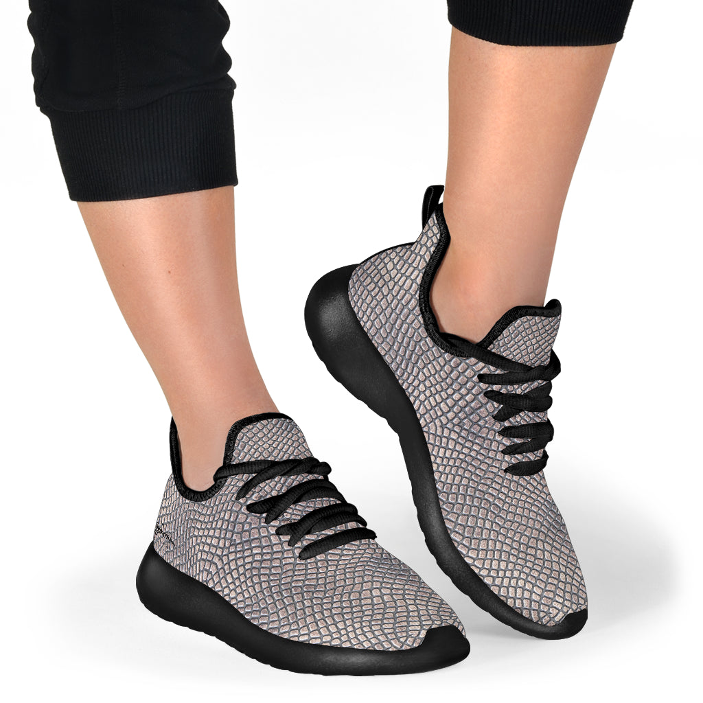 Croc Print Mesh Knit Sneakers