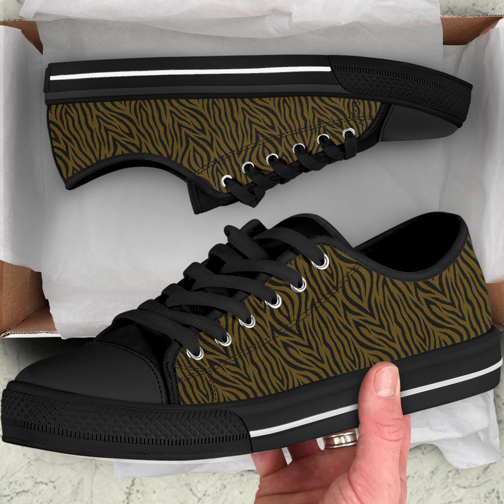 Olive Zebra Low Top Sneakers