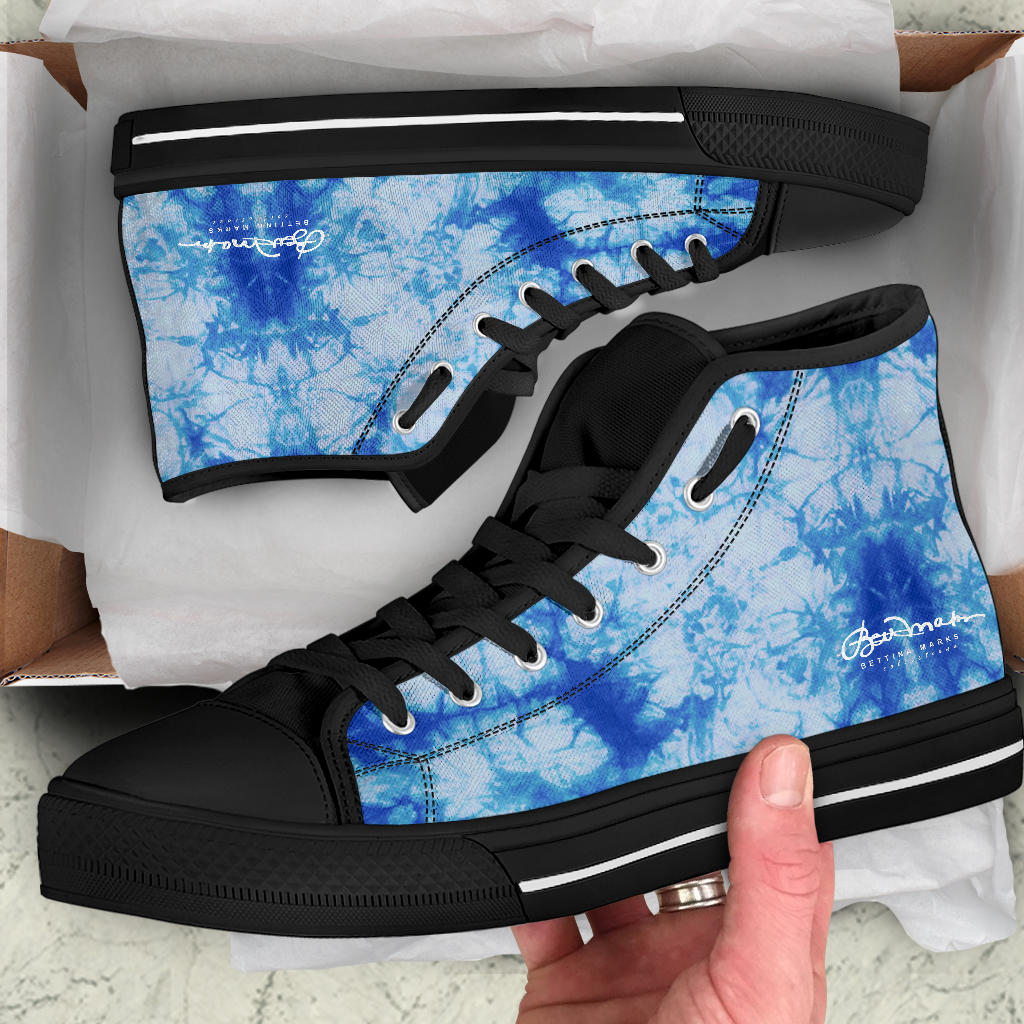 Blue Tie Dye High Top Sneakers